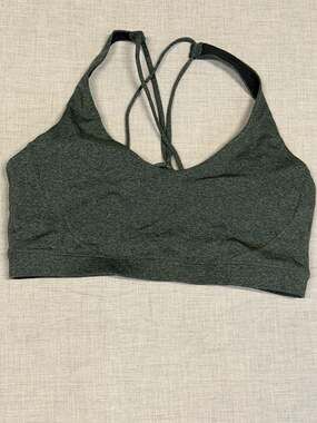 prAna Women's Heathered Green Strappy Yoga Sports Bra